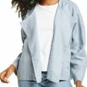 NWT Eileen Fisher DAWN Heavy Organic Linen Breasted Jacket